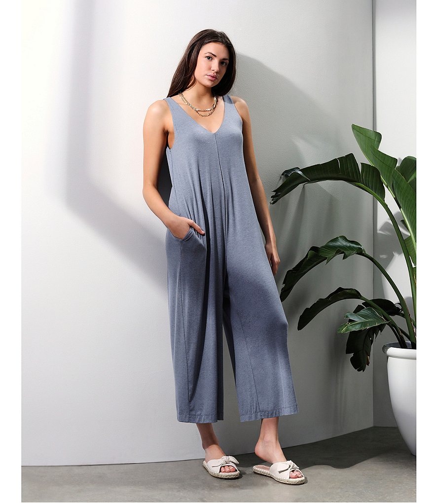 Every V-Neck Knit Sleeveless Jumpsuit