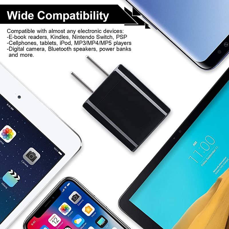 USB Wall Charger Charger Box  4Pack Dual Port Fast Charging Block Cube Plug Compatible with iPhone 11 Pro XR XS X 8 7 6 Plus iPad Samsung Galaxy S20+ S10 S9 Note 10 9 LG Android Kindle