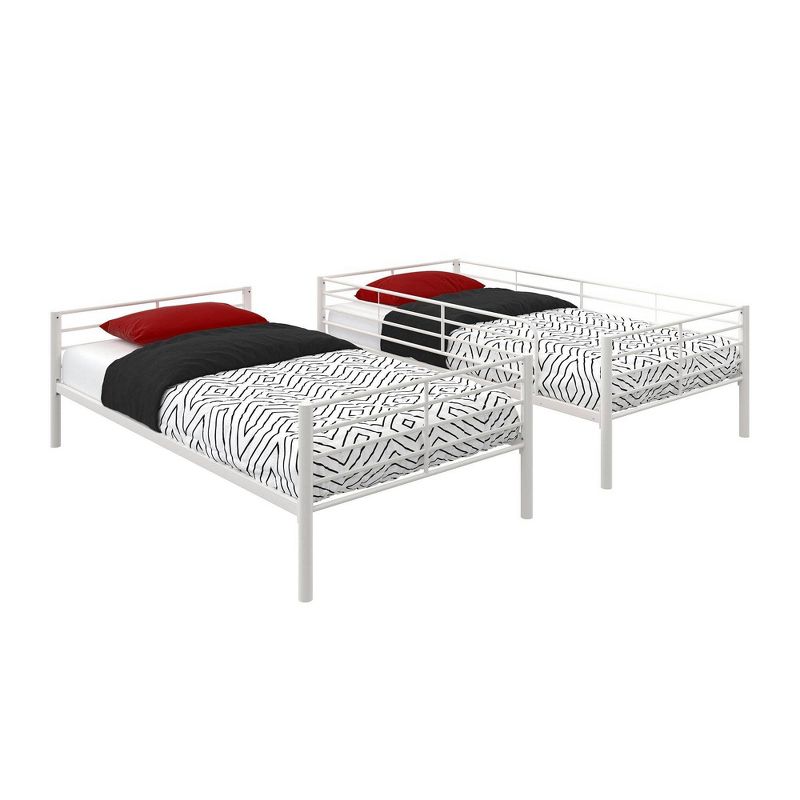 Twin Over Twin Convertible Metal Bunk Bed White - Room & Joy