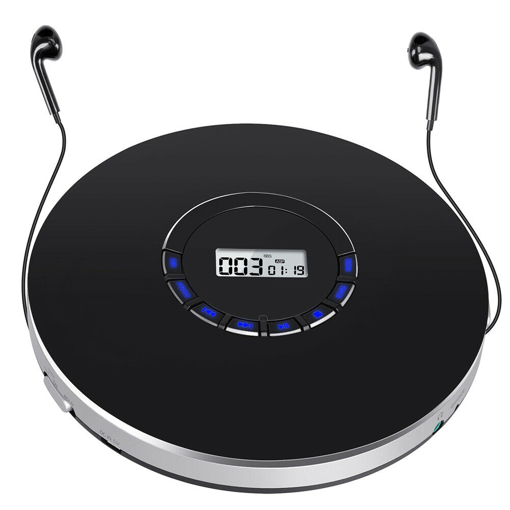Rechargeable Portable Personal CD Player with LED Backlit Display Anti-Skip AUX