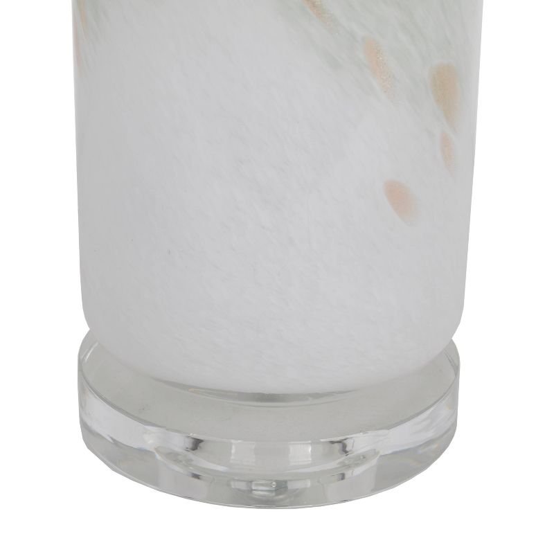 Set of 2 Degas Flecking Art Glass Uplight Green and White - Decor Therapy