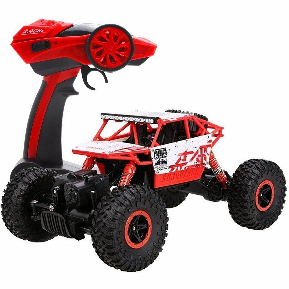 4WD Off-Road RC  Truck 1/18 Crawler Vehicle 2.4Ghz Remote Control Car Red