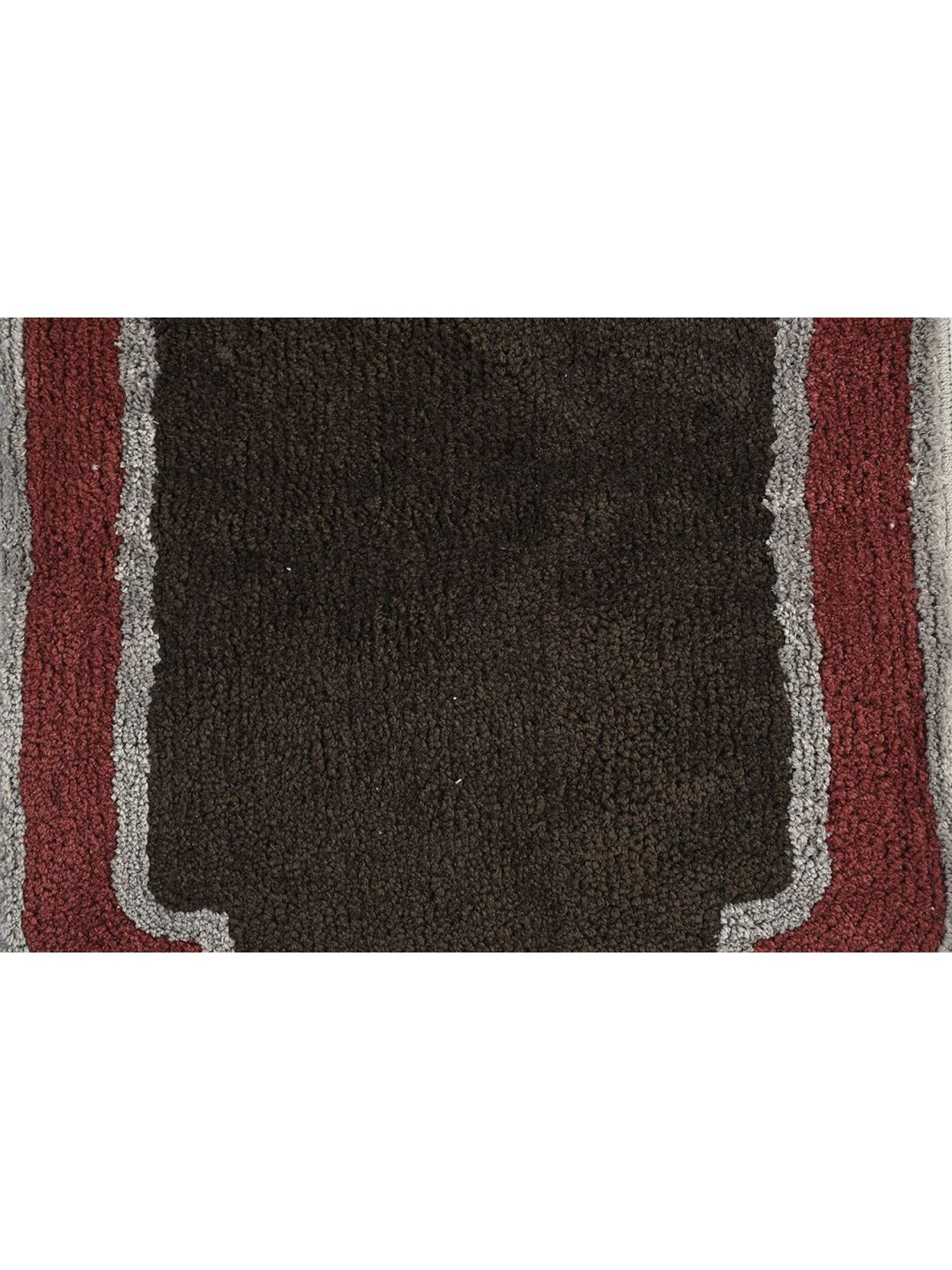 Saral Home Brown Microfiber Abstract Bath Mat 50X80 cm