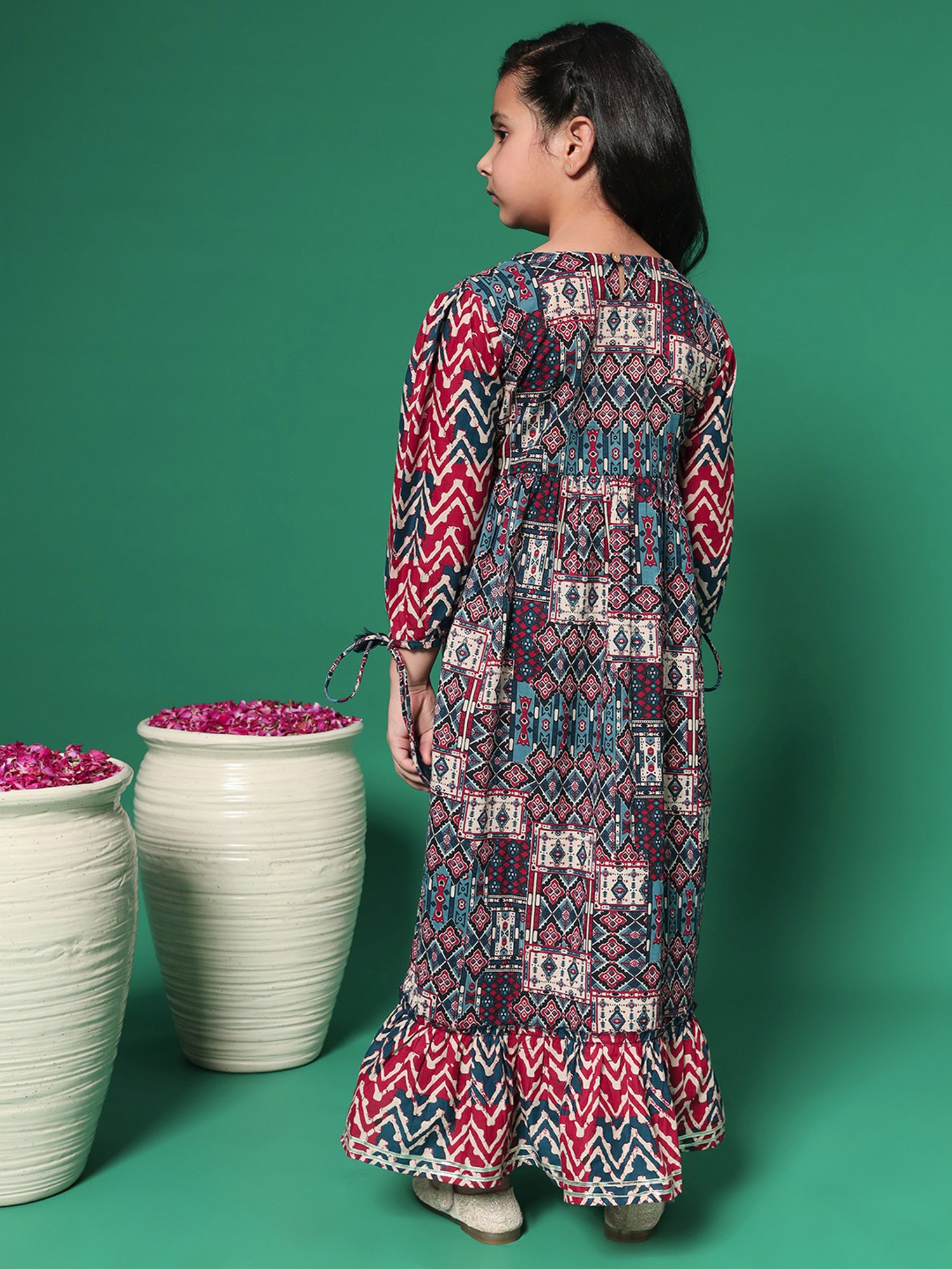 READIPRINT FASHIONS Kids Multicolor Printed Dress