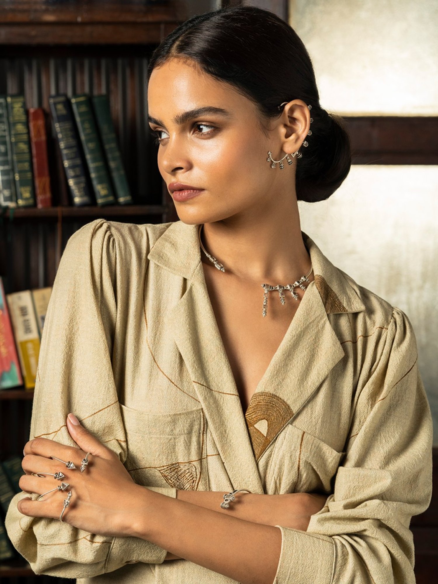 Shaya 92.5 Sterling Silver Emma Palm Cuff for Women