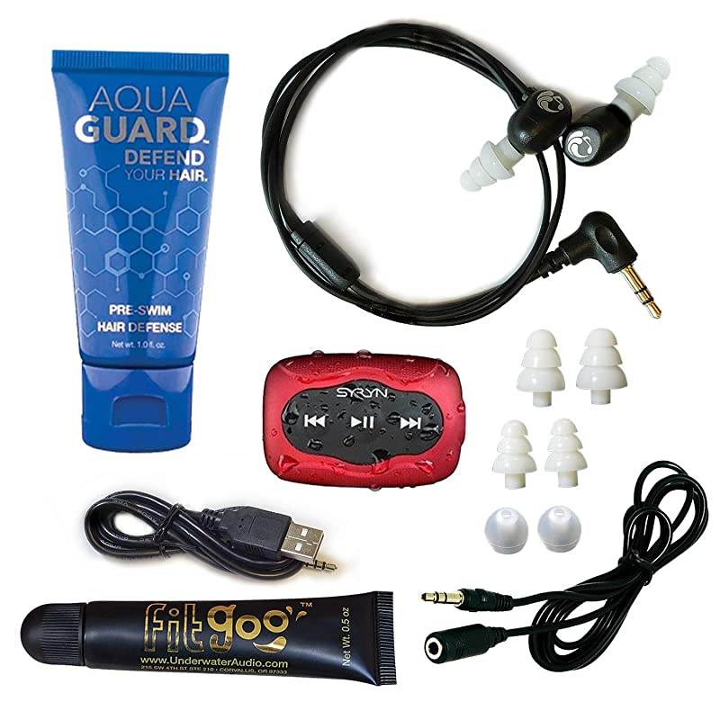 Flip Headphones and 8 GB SYRYN Waterproof MP3 Player with Shuffle Feature