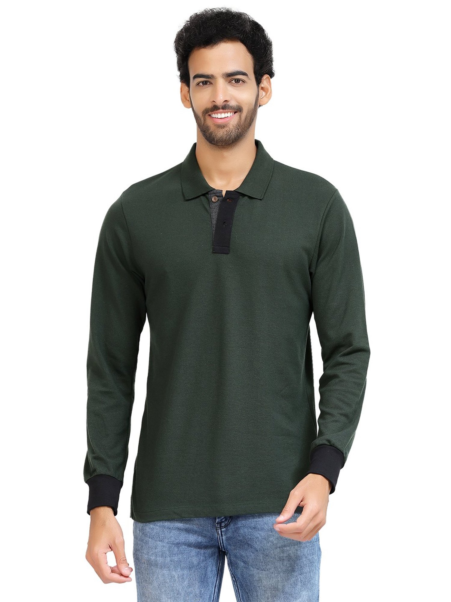 Kalt Dark Green Regular Fit Polo T-Shirt