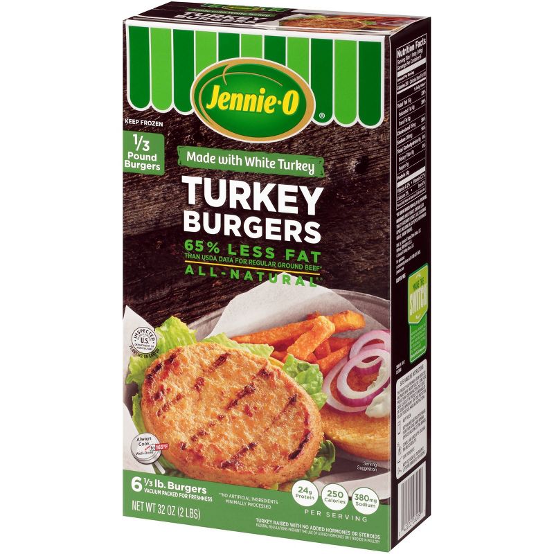Jennie-O All-Natural White Turkey Burgers - 32oz/6ct