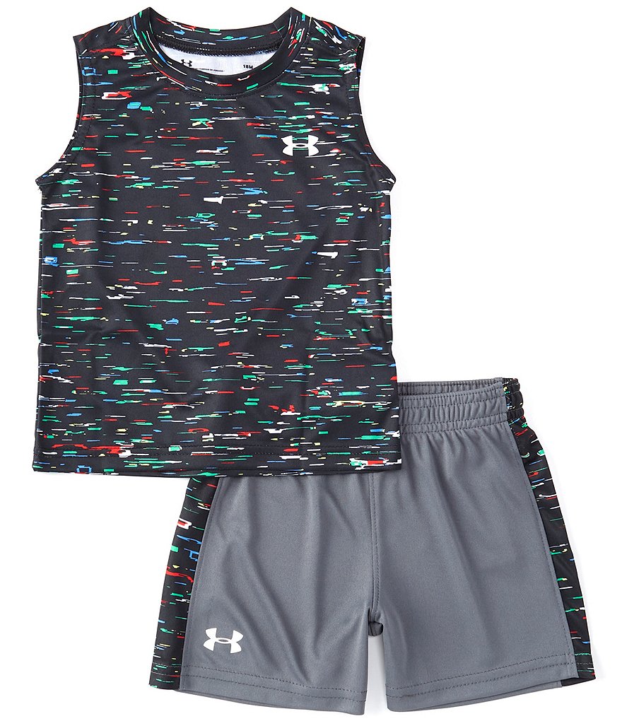Under Armour Baby Boys 12-24 Months Logo Tank Top & Racing-Stripe Shorts Set