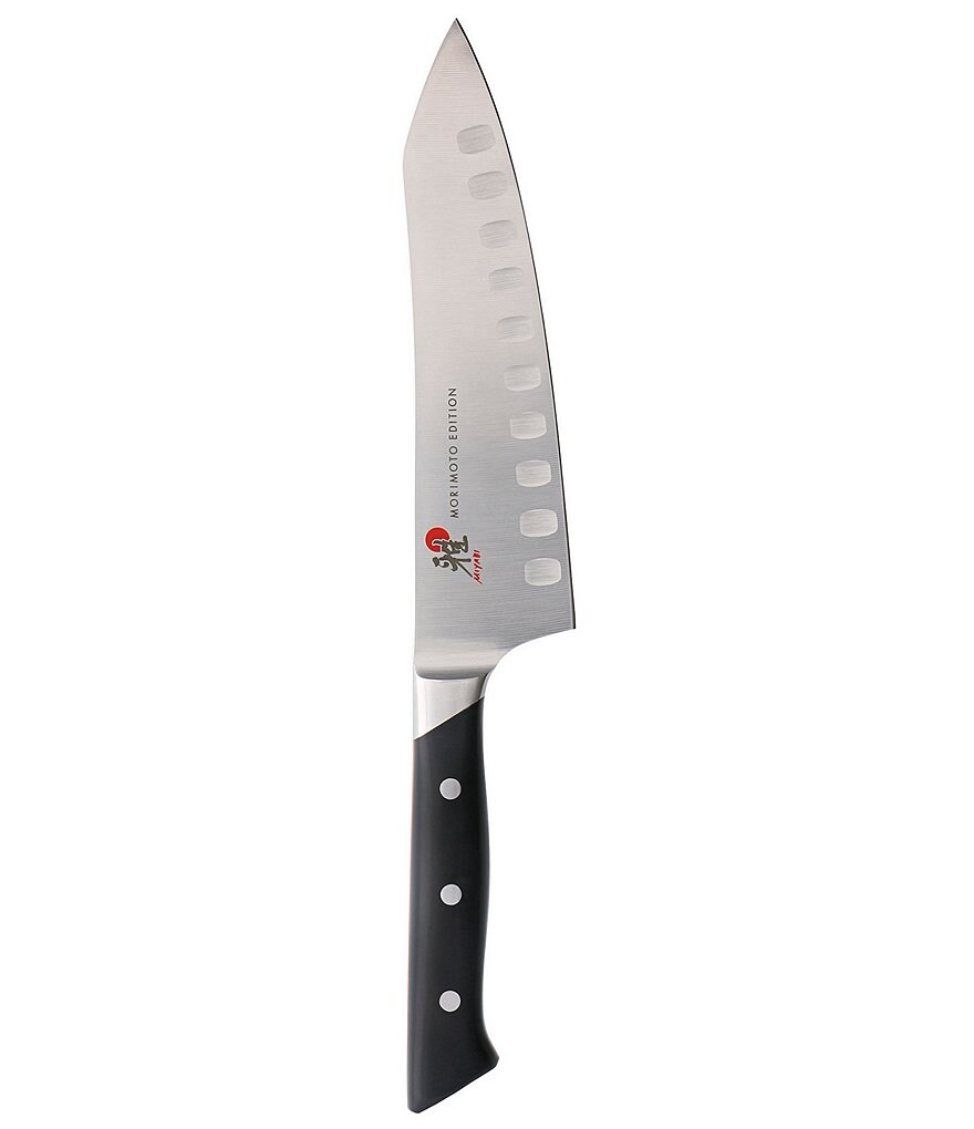 Miyabi Red Morimoto 7#double; Hollow Edge Rocking Santoku Knife