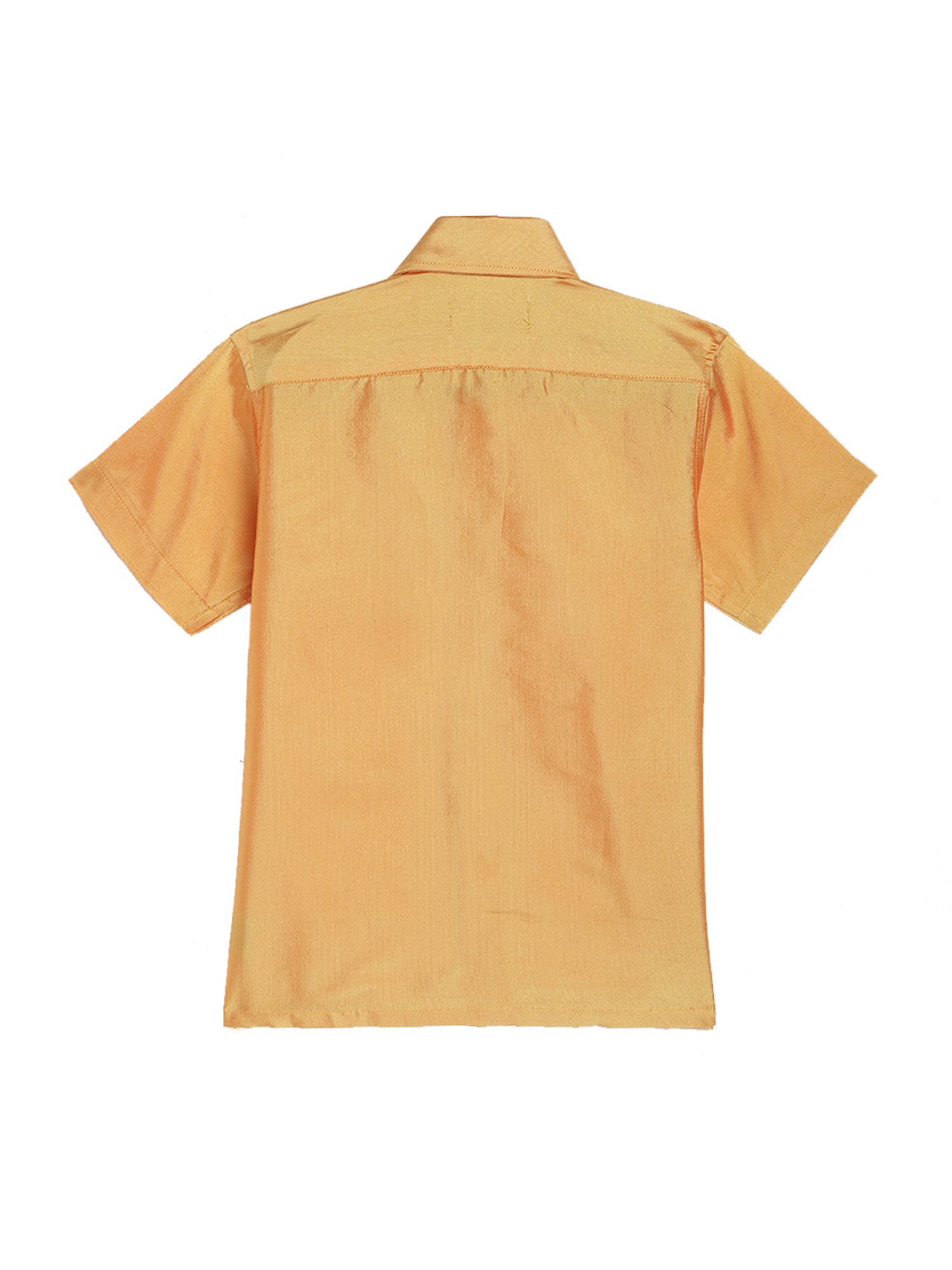 THANGAMAGAN Kids Light Orange Solid Shirt