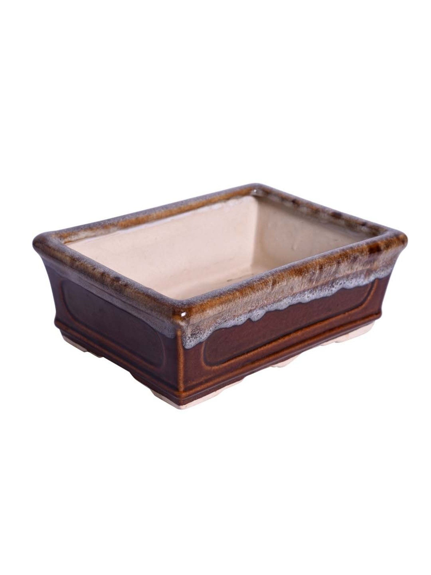 Unravel India Brown Ceramic Bonsai Planter - Set of 2