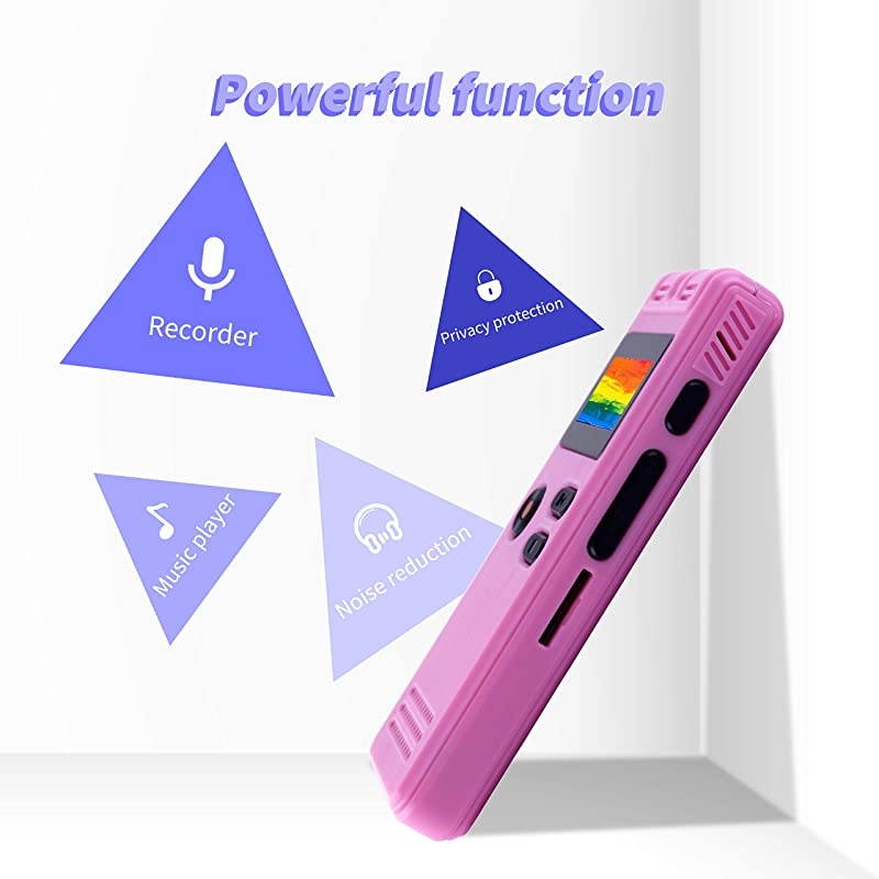 Digital Voice Recorder 8GB USB Sound Audio Recorder MP3 Player Voice Activated Recorder with Microphone and Rechargeable Battery Suitable for Meeting Lecture InterviewPinkblack