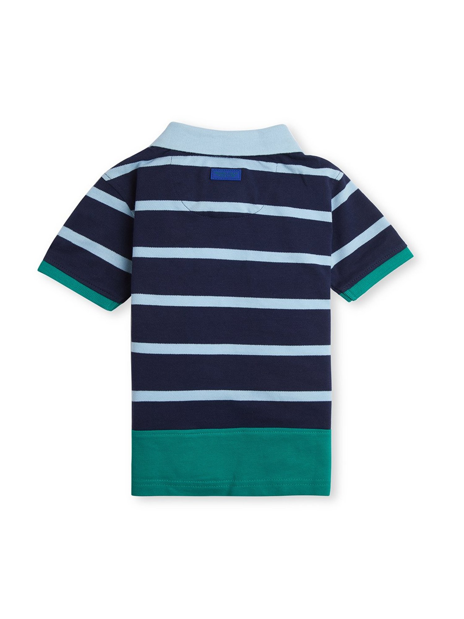 Beverly Hills Polo Club Kids Navy & Green Striped Polo T-Shirt