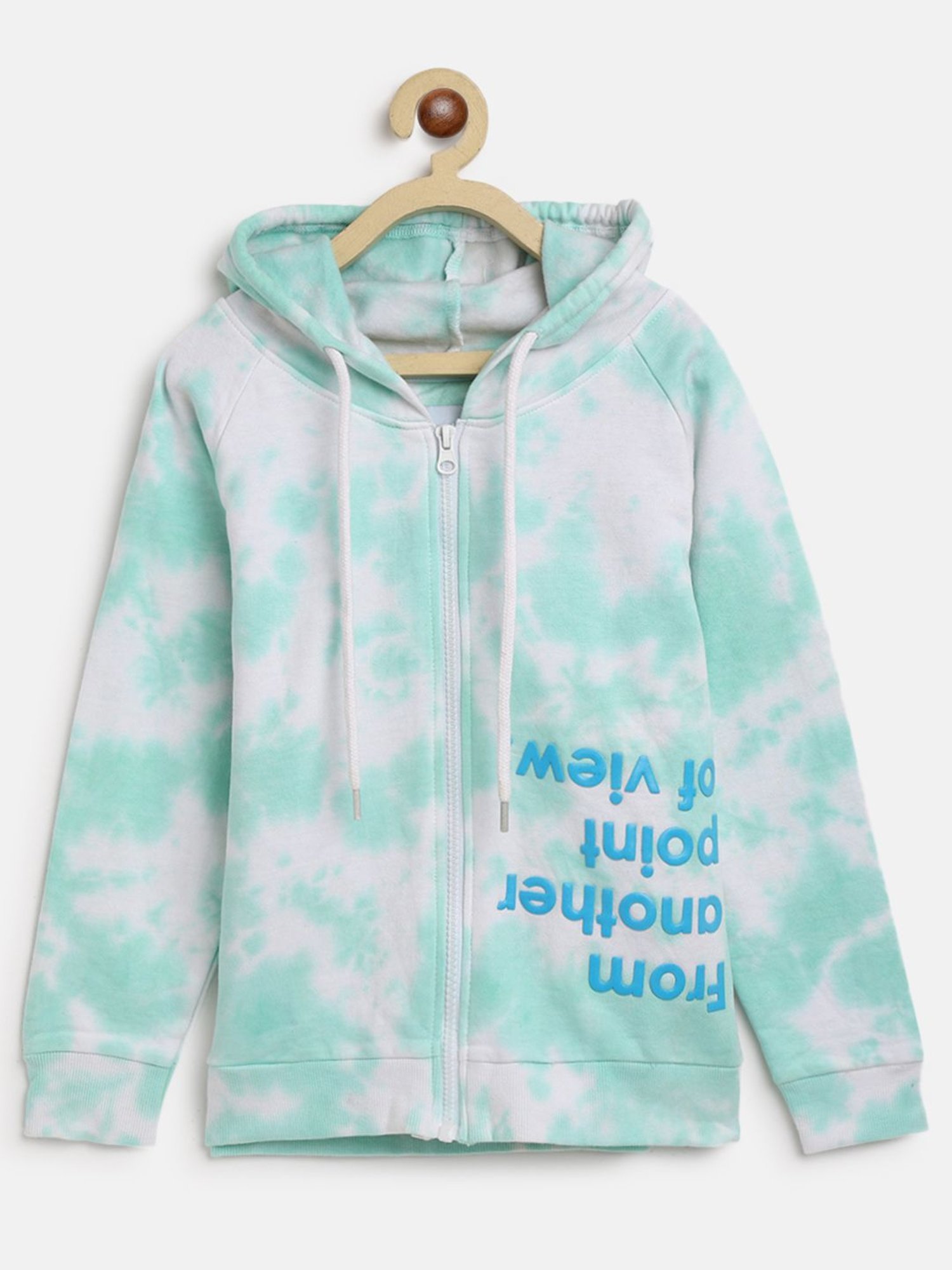 Tales & Stories Kids Green Over Dyed Full Sleeves Sweatshirt