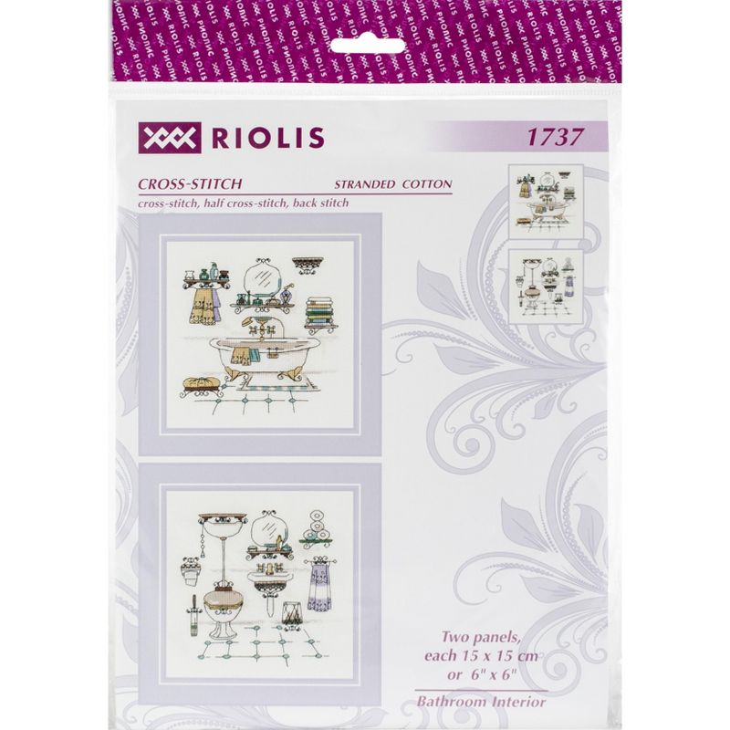 RIOLIS Counted Cross Stitch Kit 6"X6"-Bathroom Interior (18 Count)