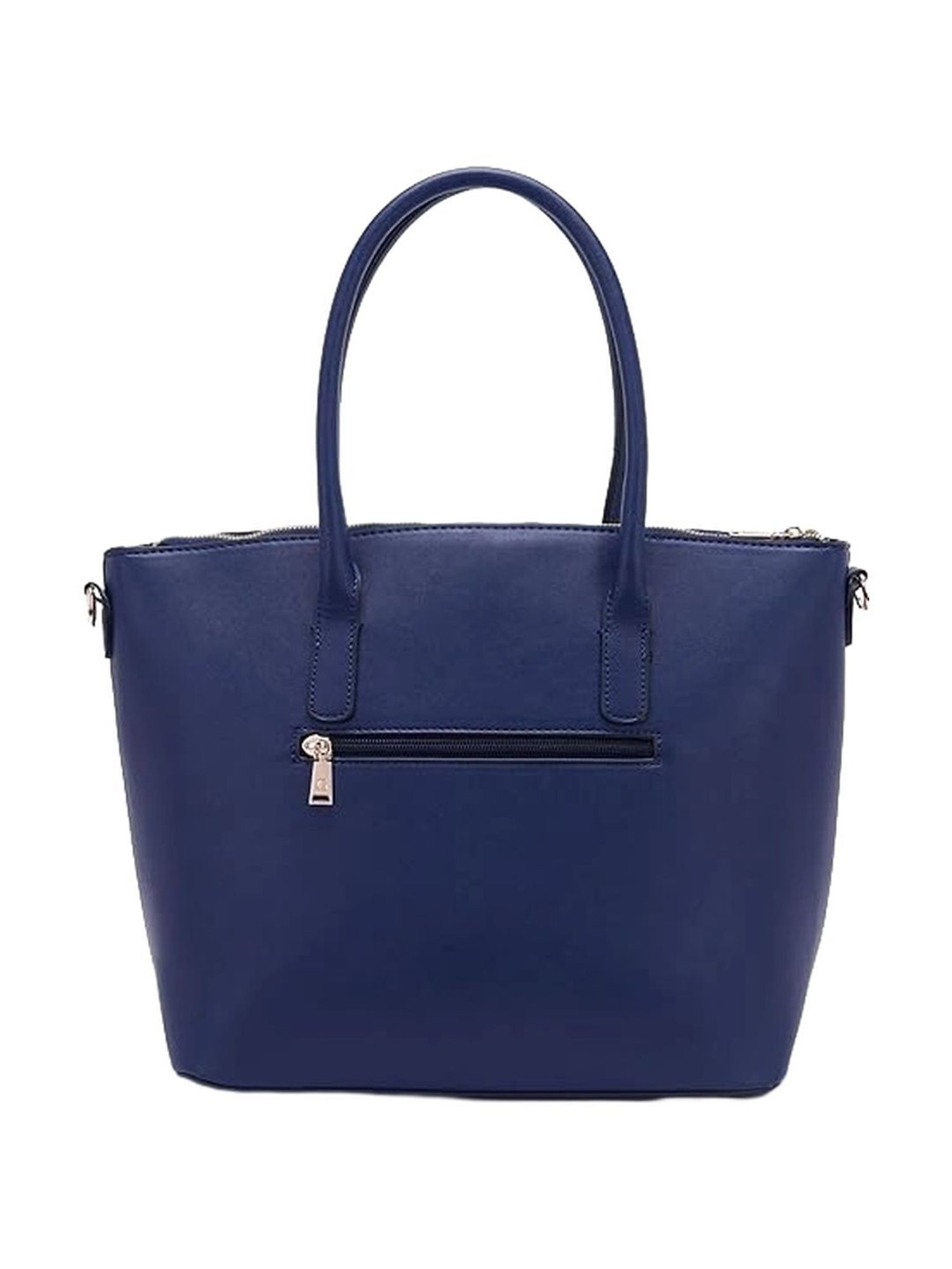 Giordano Navy Blue Solid Medium Tote Handbag