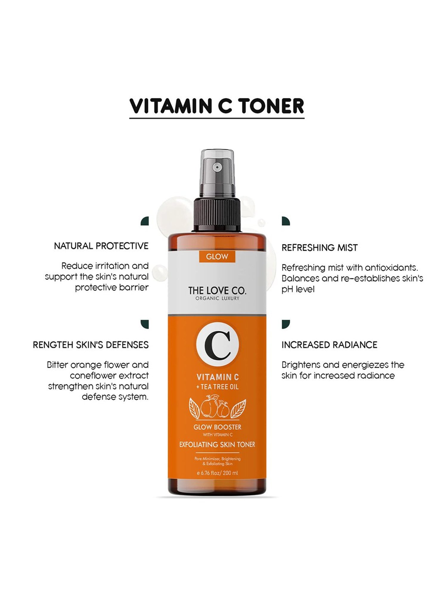 The Love Co. Vitamin C Exfoliating Skin Toner - 200 ml