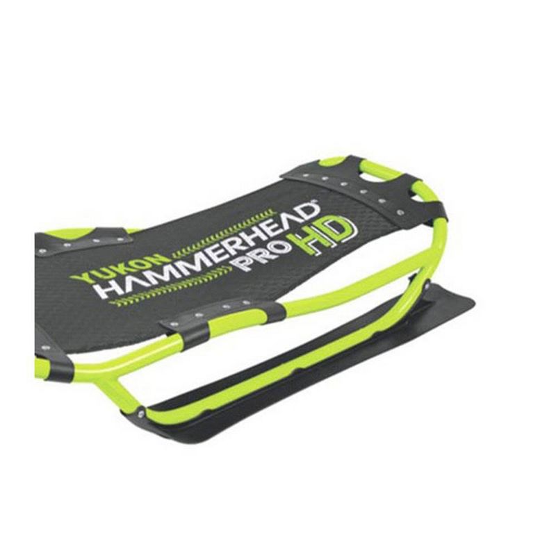 Yukon Charlie's Heavy Duty Durable Steerable Hammerhead Pro HD Snow Sled, Green