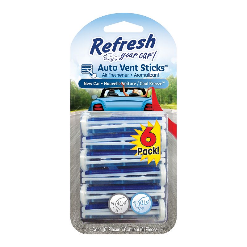 Refresh Your Car 6ct New Car-Cool Breeze Vent Stick