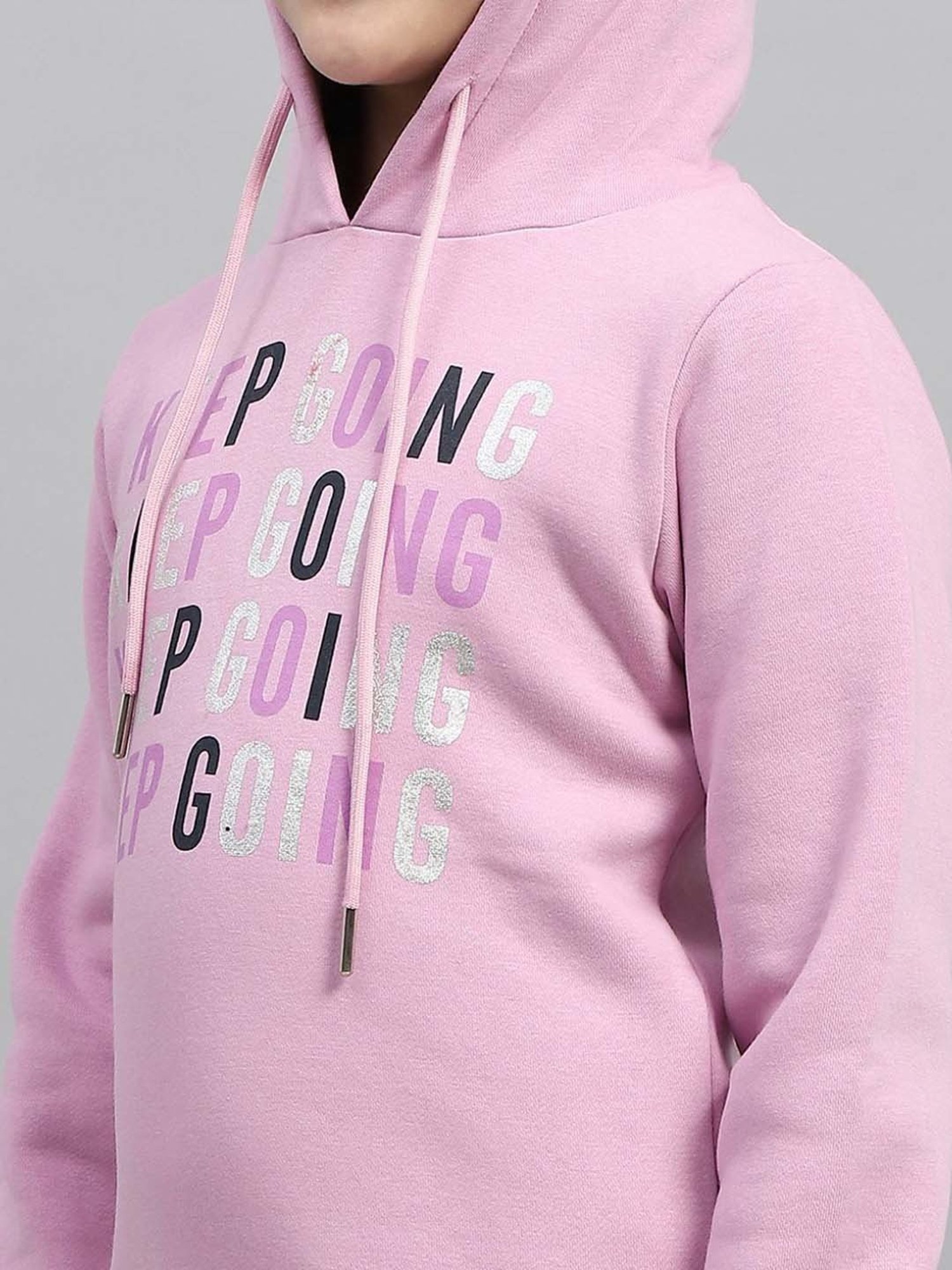 Monte Carlo Girls Pink Printed Full Sleeves Sweatshirts & Hoodies