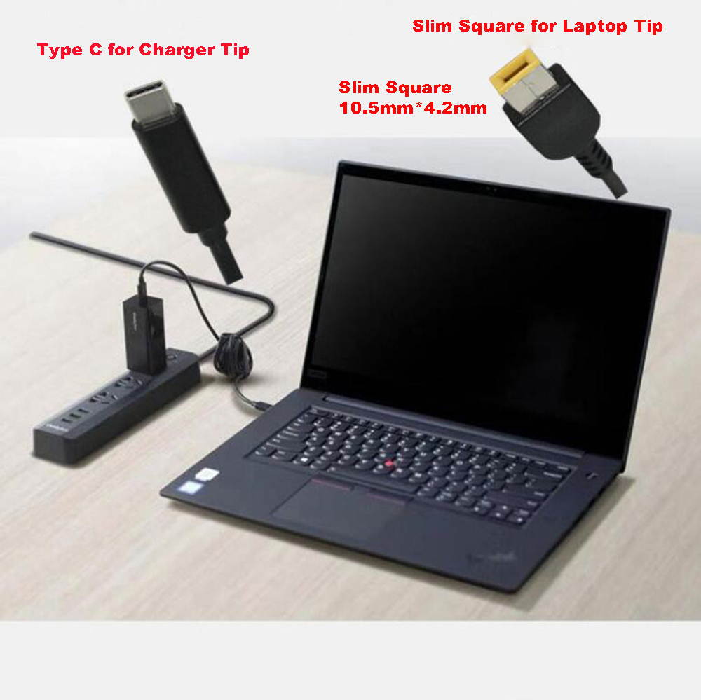 5-Pack USB-C Type C to Lenovo Laptops Slim Square Connector Plug Converter Cable DC Tip Jack