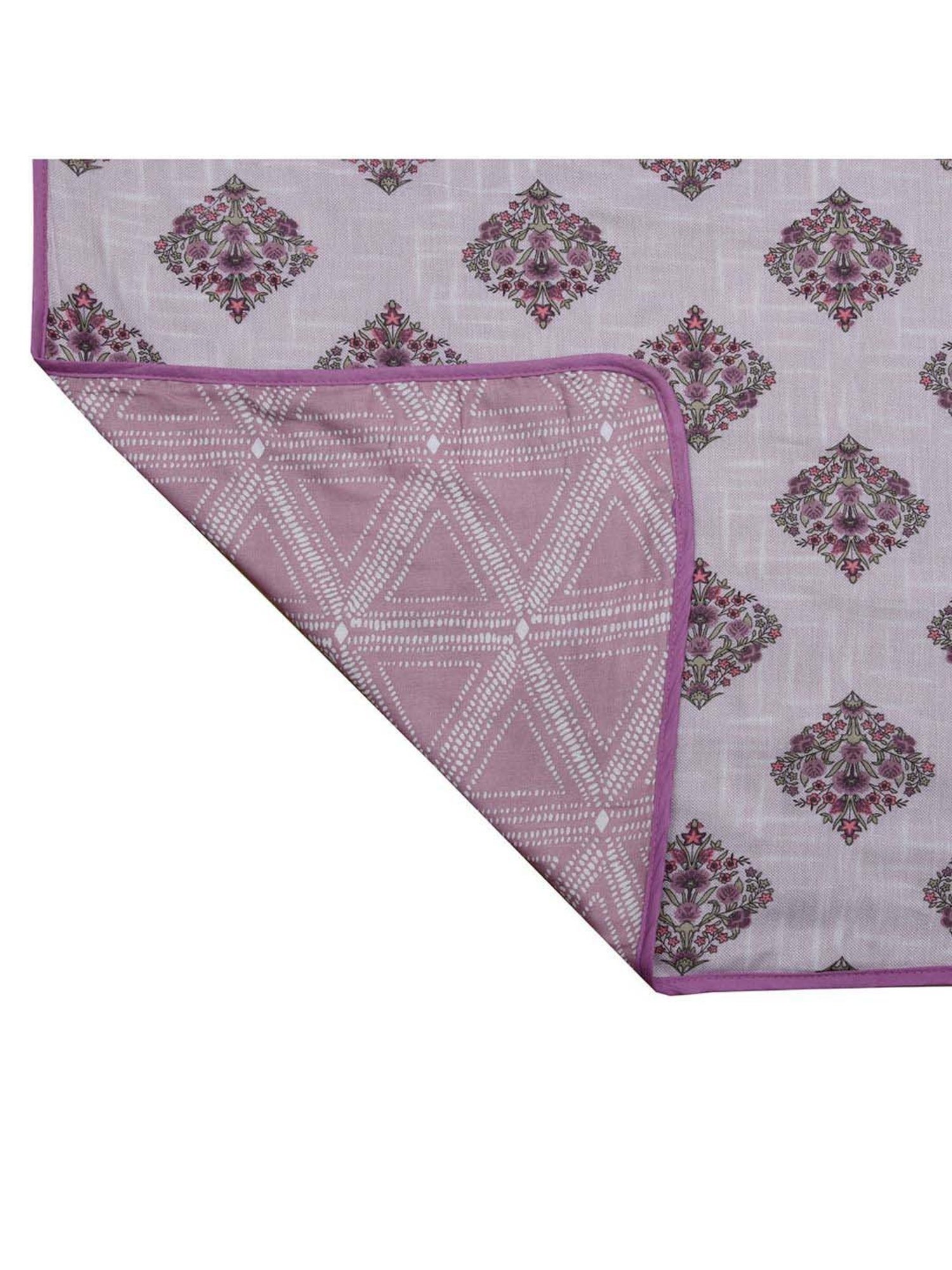 @home Pink 140 TC Cotton Floral Printed Single Bed Dohar