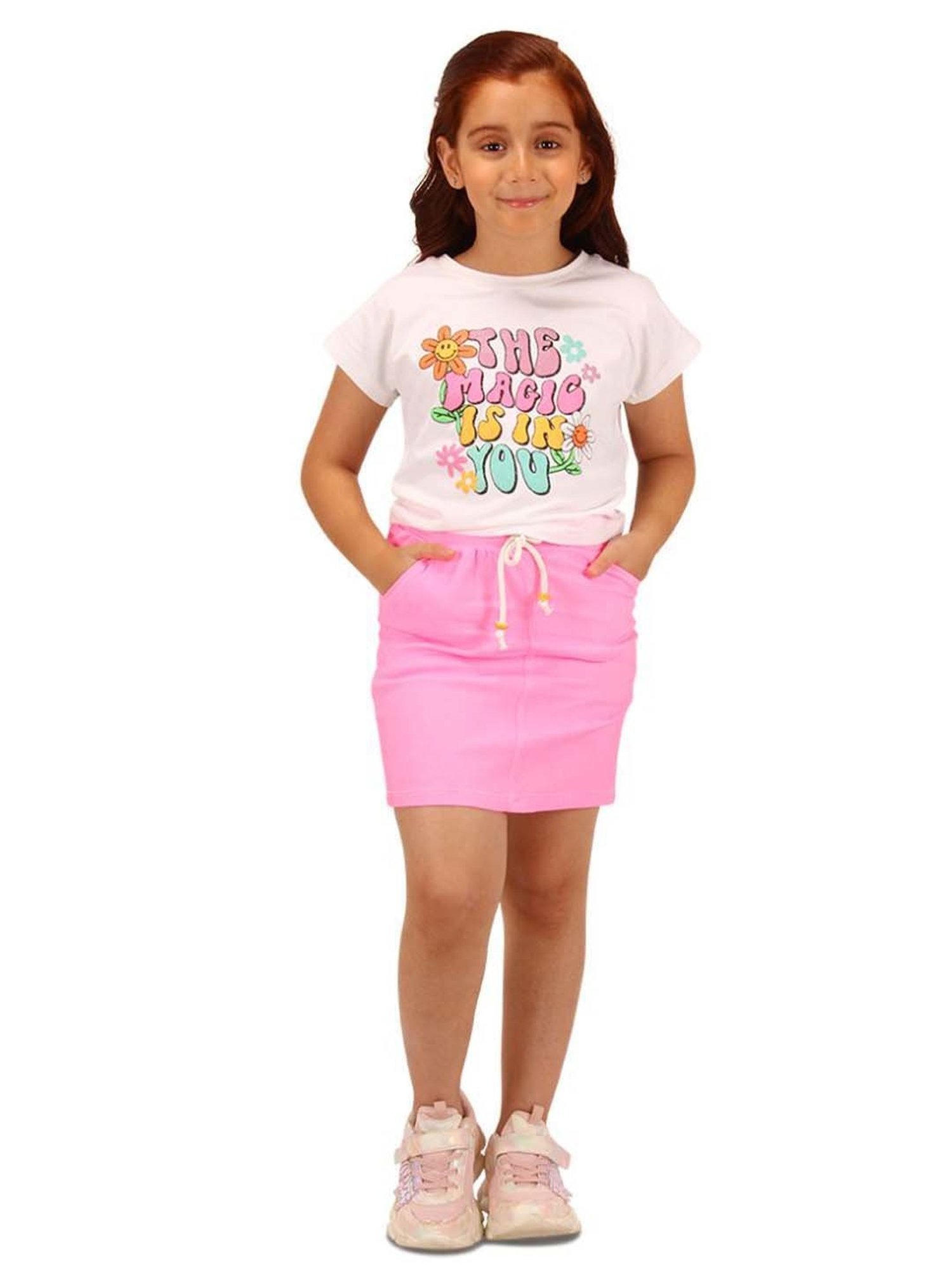 Akkriti by Pantaloons Kids Red & Cream Embroidered Kurta Set