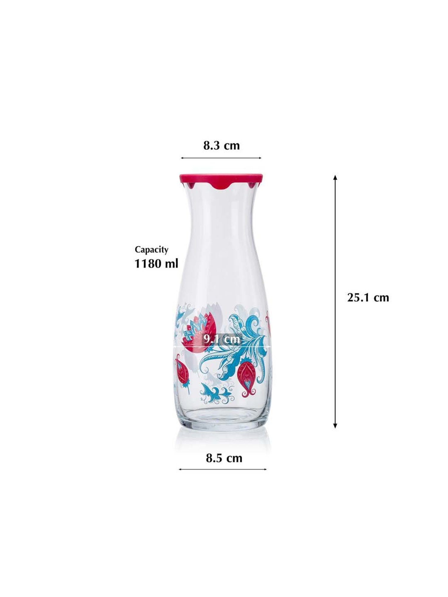 Pasabahce Transparent Victorian Caraffe Pitchers (1.18 L)