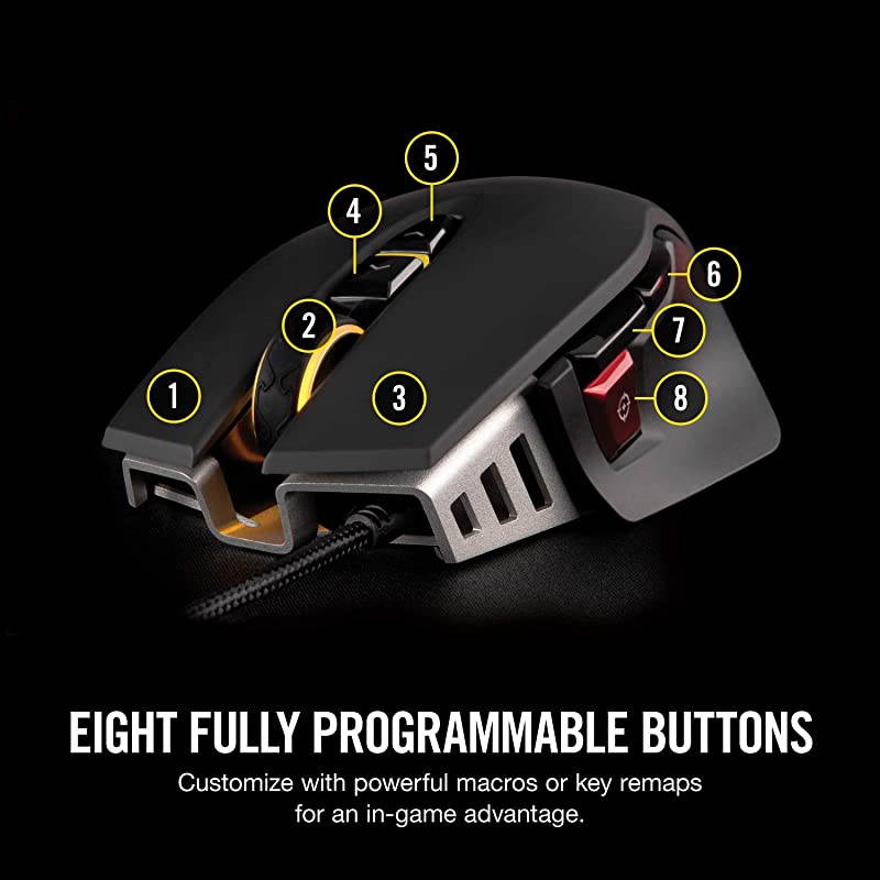 M65 ELITE RGB FPS Gaming Mouse 18000 DPI Optical Sensor Adjustable DPI Sniper Button Tunable Weights Black
