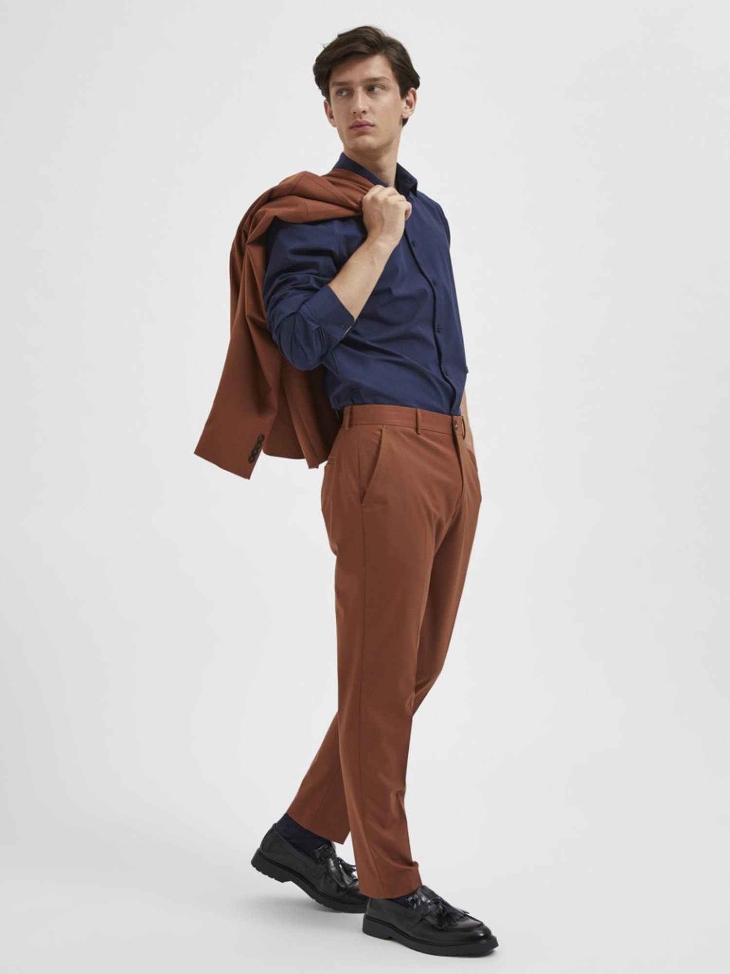 SELECTED HOMME Argan Oil Slim Fit Trousers