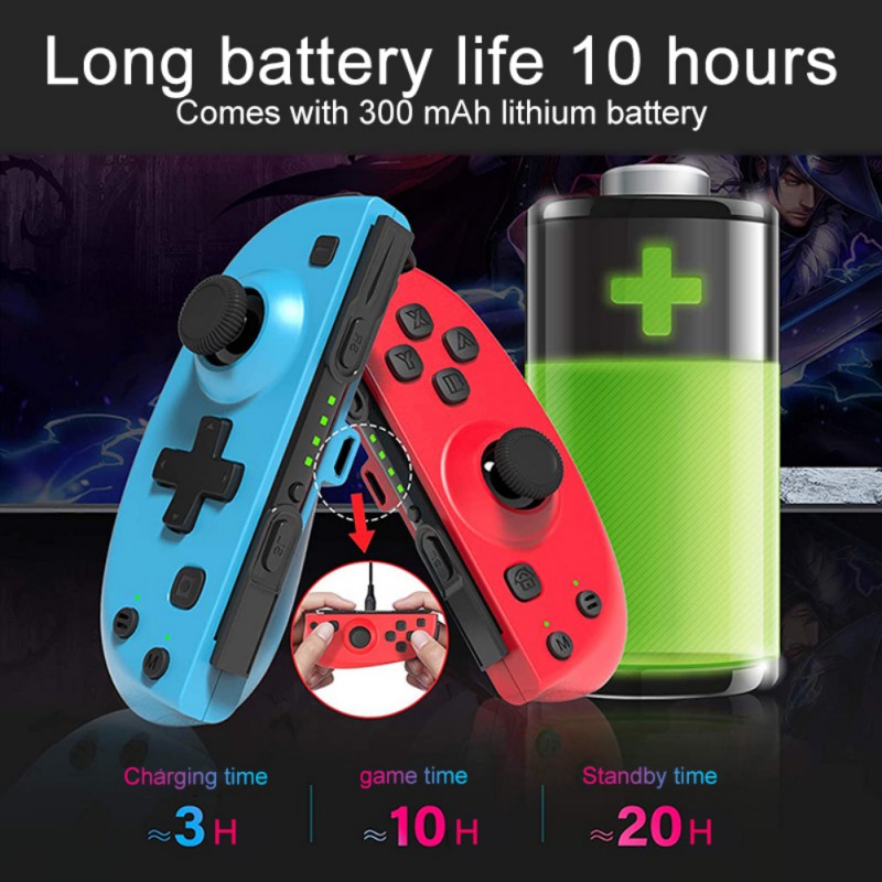 Ochine Wireless Bluetooth Game Handle Gamepad For Nintendo- Switch Charger Joy-con- Controller Left And Right Small Handle With Grip NS Vibration Somatosensory