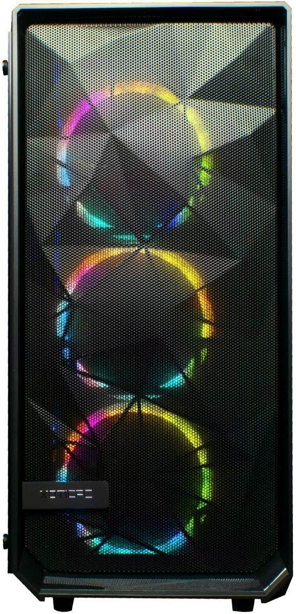 XOTIC Z490 Meshify C Gamer Computer (Intel 10th Gen i9-10900K 10-core 5.3GHZ Turbo, 16GB DDR4 RAM, 500GB NVMe SSD + 2TB HDD, GeForce RTX 3060 12GB, Windows 10) Liquid Cooled Gaming Desktop PC