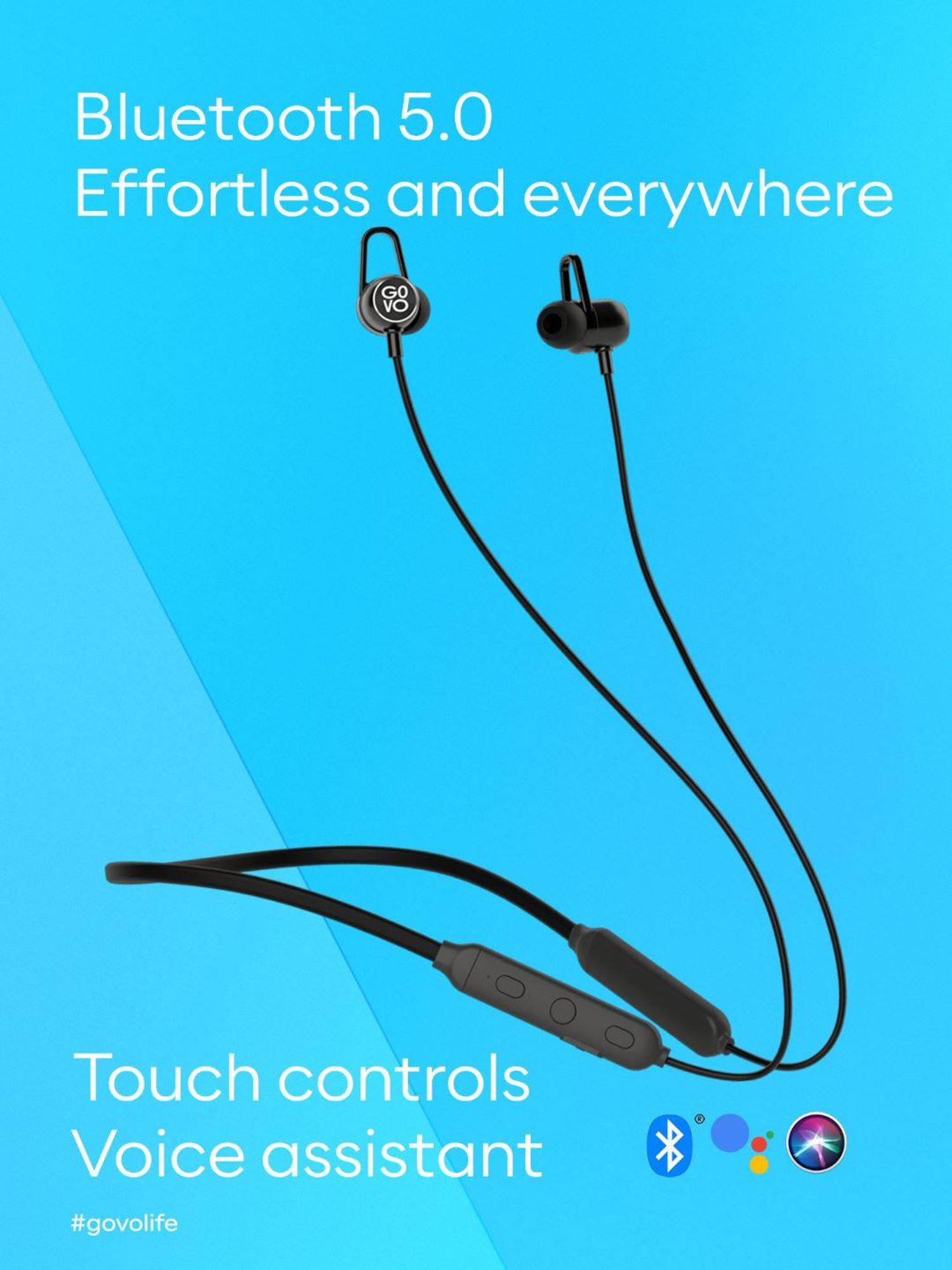 GOVO GOKIXX 421 in-Ear Wireless Neckband Earphone with HD Mic (Black)