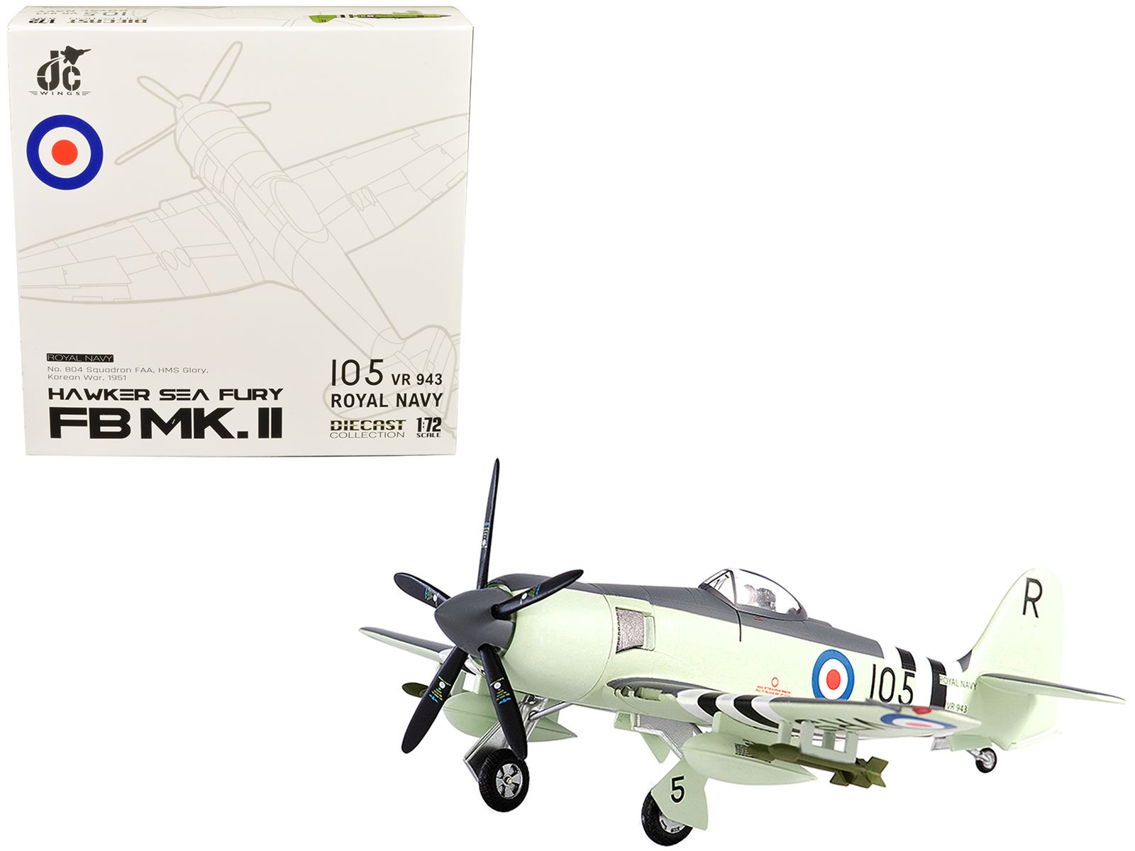 Hawker Typhoon Mk IB Fighter-Bomber Aircraft "No. 245 (Northern Rhodesian) Squadron" Royal Air Force (1942) "Planes of World War II" Series 1/72 Diecast Model Airplane by Luppa
