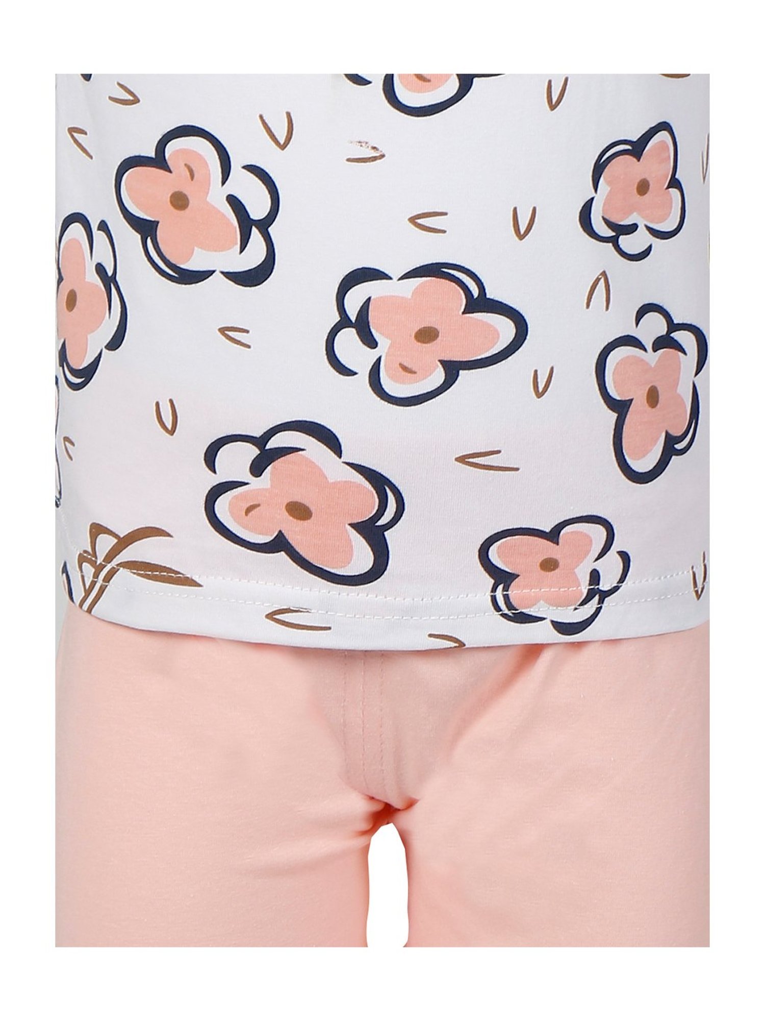 Passion Petals Kids Pink Cotton Printed Top & Shorts