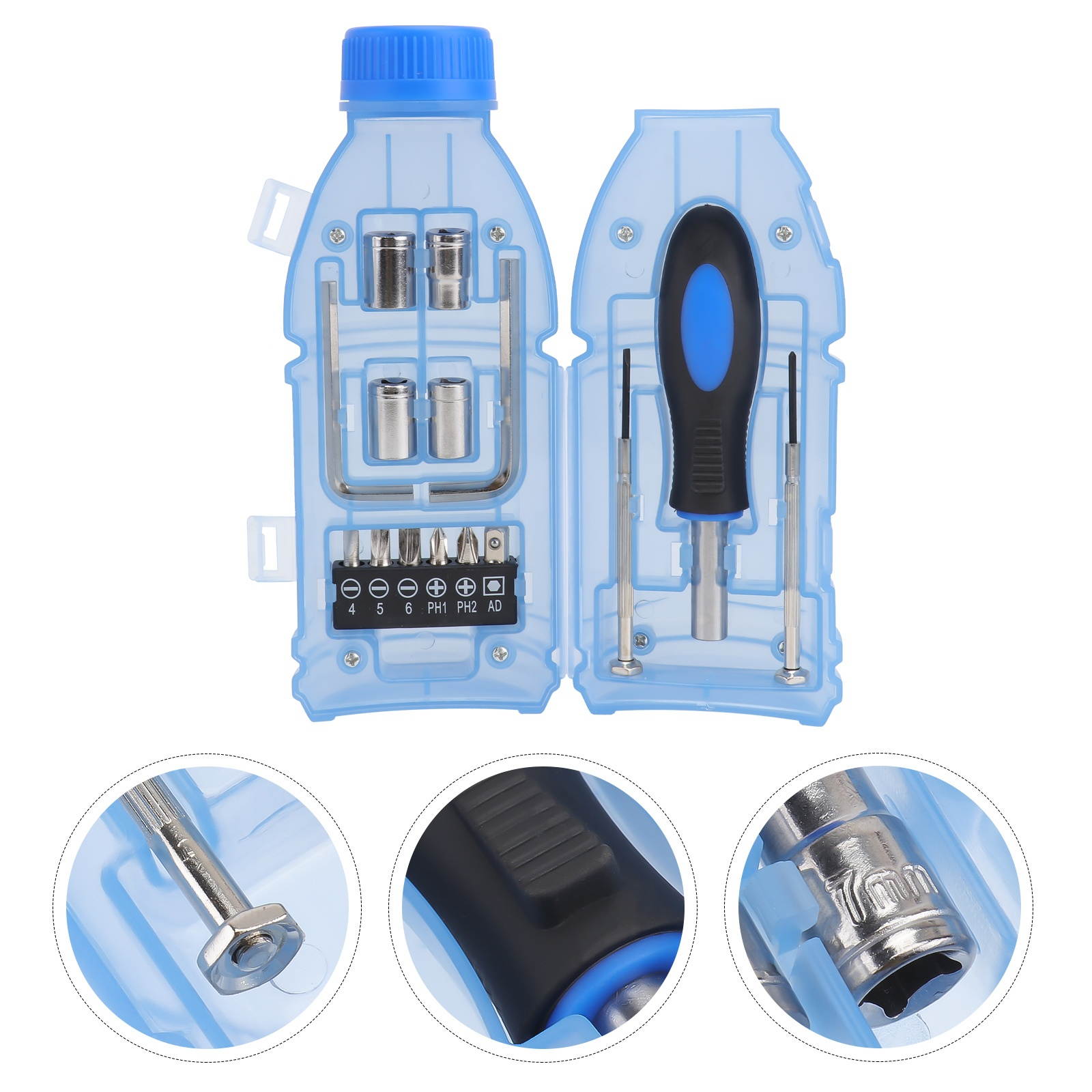 1 Set Bottle-design Screwdriver Kit Tool Set Screwdriver Tool Set (Sky-blue)