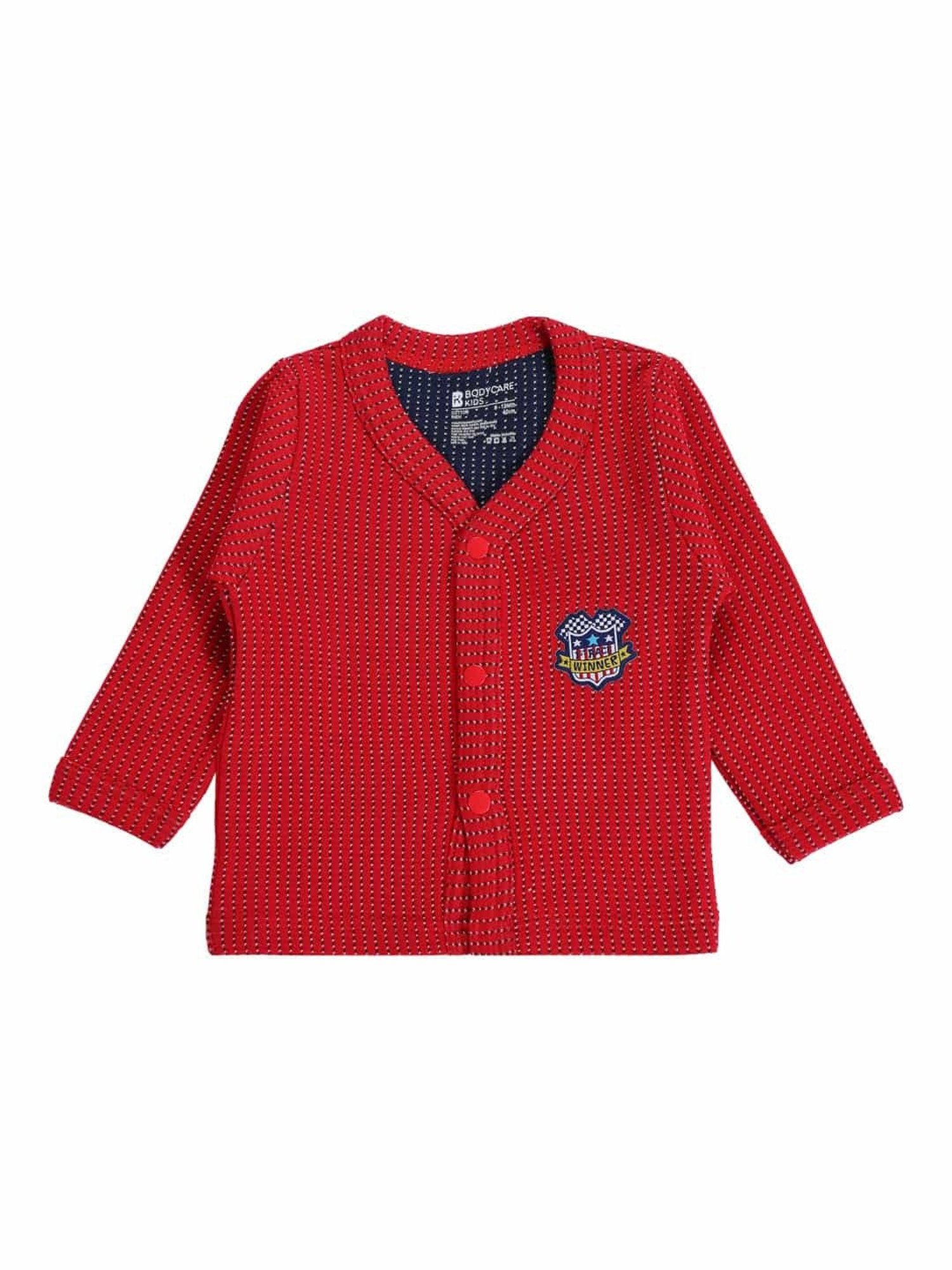 Bodycare Kids Red Printed Full Sleeves Jhabla