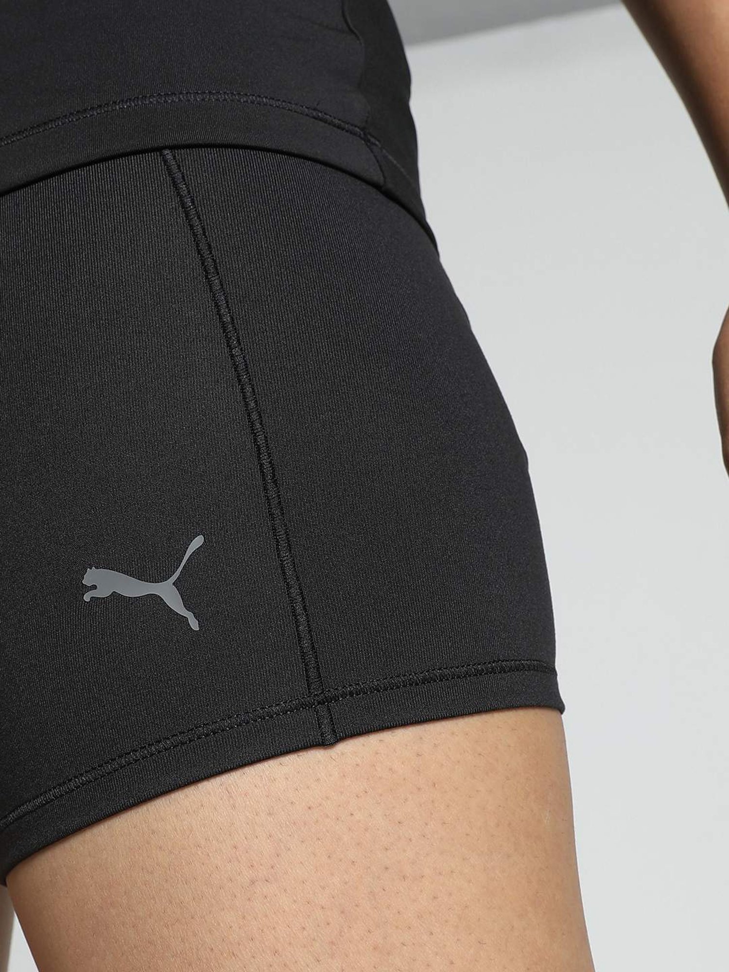Puma Black Mid Rise Sports Shorts