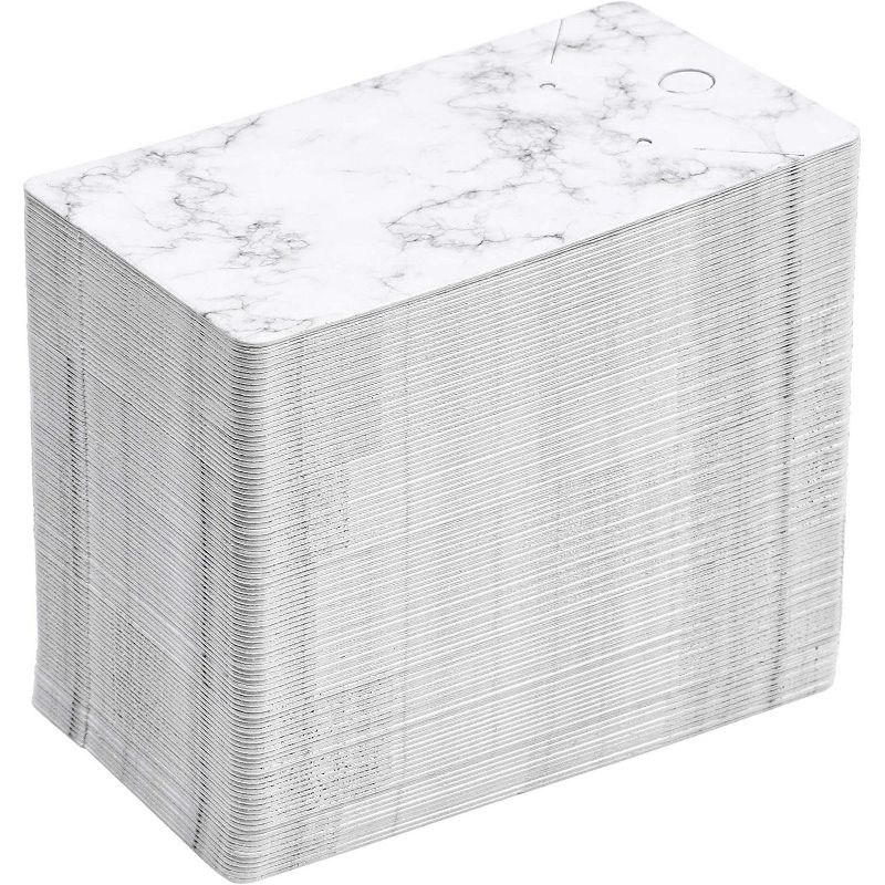 200-Sheet Jewelry Display Cards for Earring & Necklace Retail Business, (Marble, 2 x 3.5 inches)