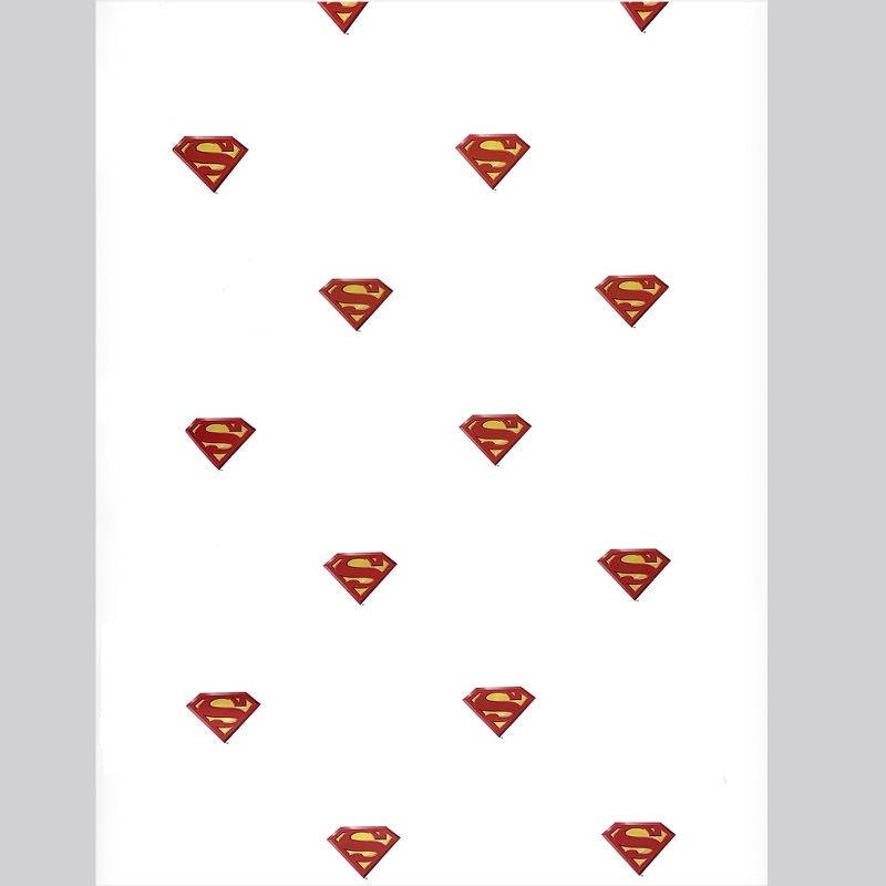 Superman White Logo Prepasted Wallpaper (2X Single Rolls) - DC Comics..