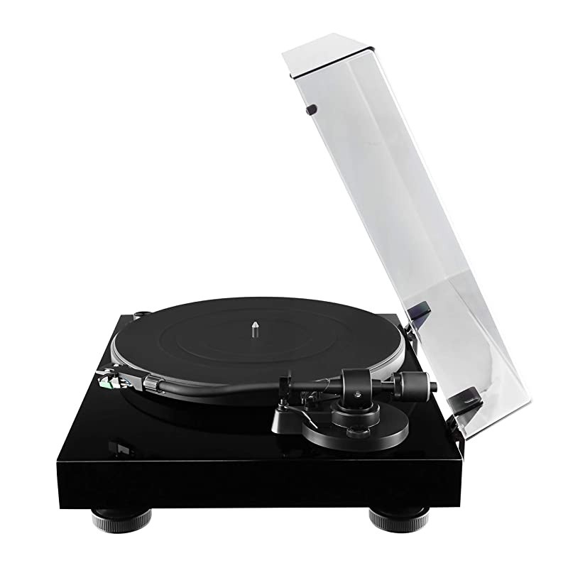 RT81 Elite High Fidelity Vinyl Turntable Record Player with Audio Technica AT95E Cartridge, Belt Drive, Built-in Preamp, Adjustable Counterweight, Solid Wood Plinth - Piano Black