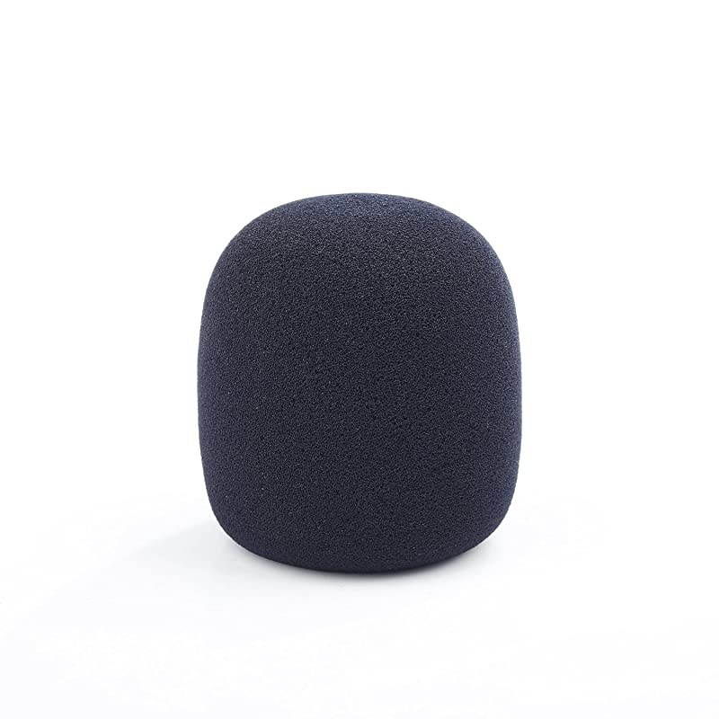 F33 Acoustic Foam Microphone Windscreen 2 Pack for Large Diameter Handheld Mics and Portable Recorders Inner Size 46mm Diameter x 66mm Length