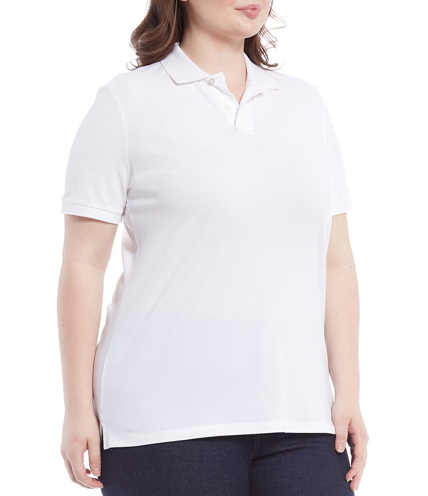 Lauren Ralph Lauren Plus Size Polo Neck Short Sleeve Pique Polo Shirt