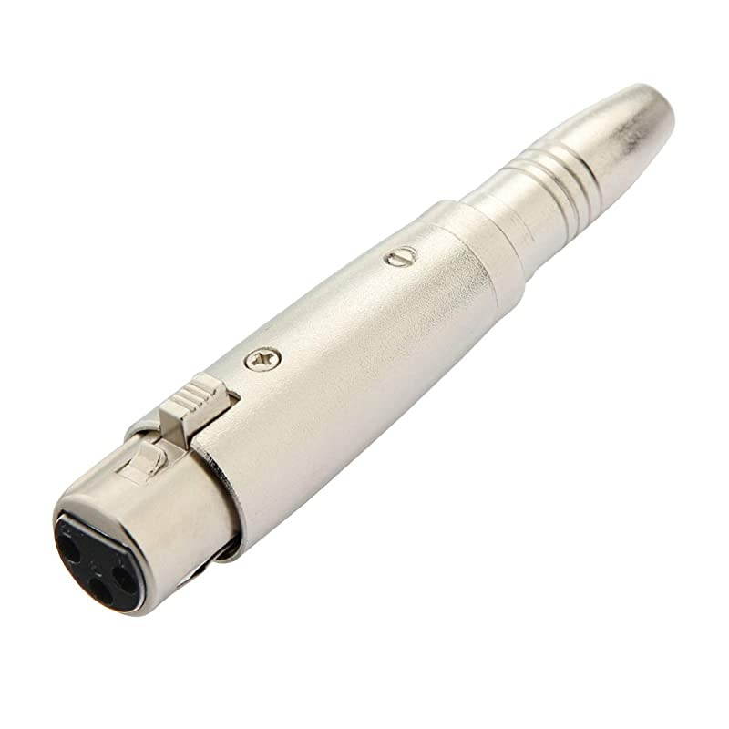 XLR 3pin Female to 14 inch 635mm Female Socket Audio Adapter Gender Changer Connector Silver 1 Pack