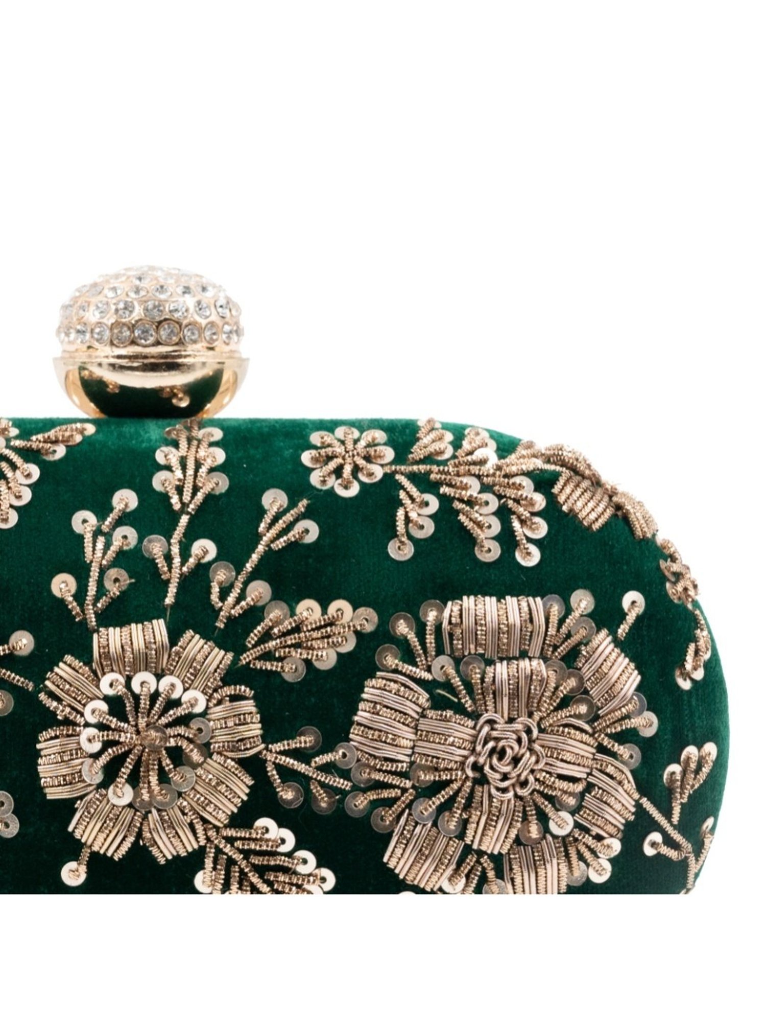 Sugarcrush Green Luxury Embroidered Small Clutch