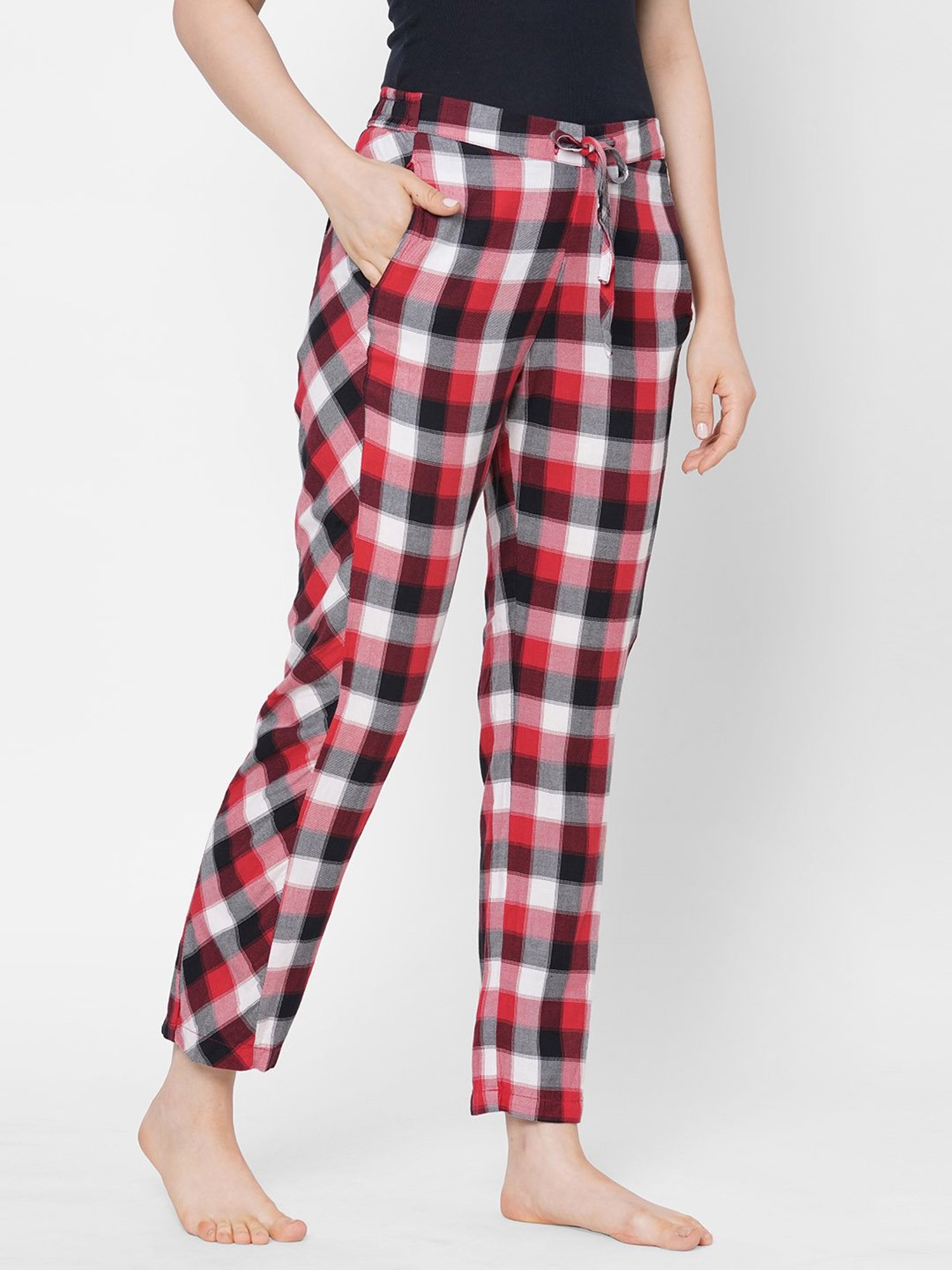 Mystere Paris Red & Black Checks Pyjamas