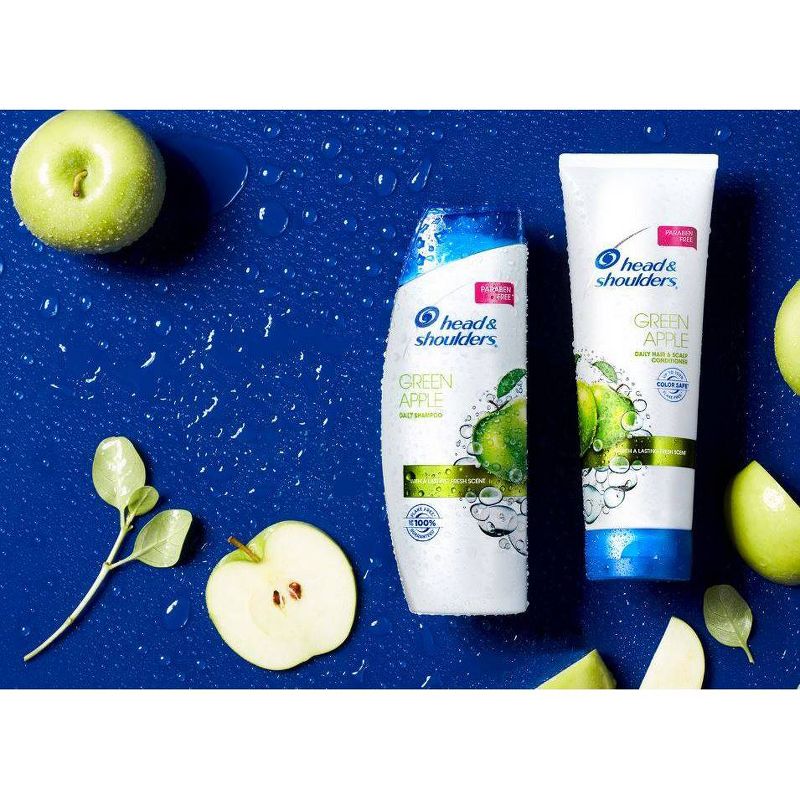 Head and Shoulders Green Apple Daily-Use Anti-Dandruff Paraben-Free Shampoo and Conditioner Bundle Pack