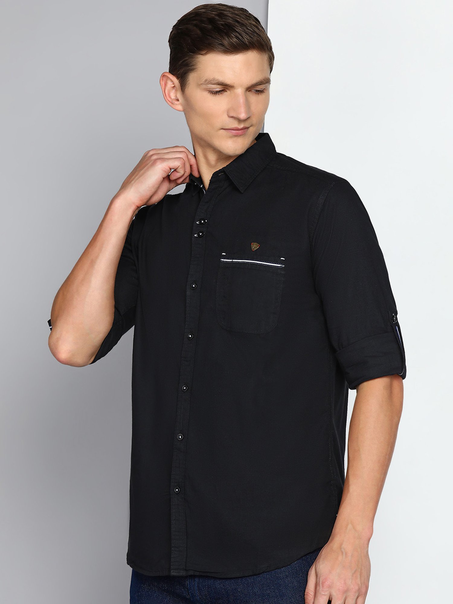 Kuons Avenue Black Slim Fit Shirt