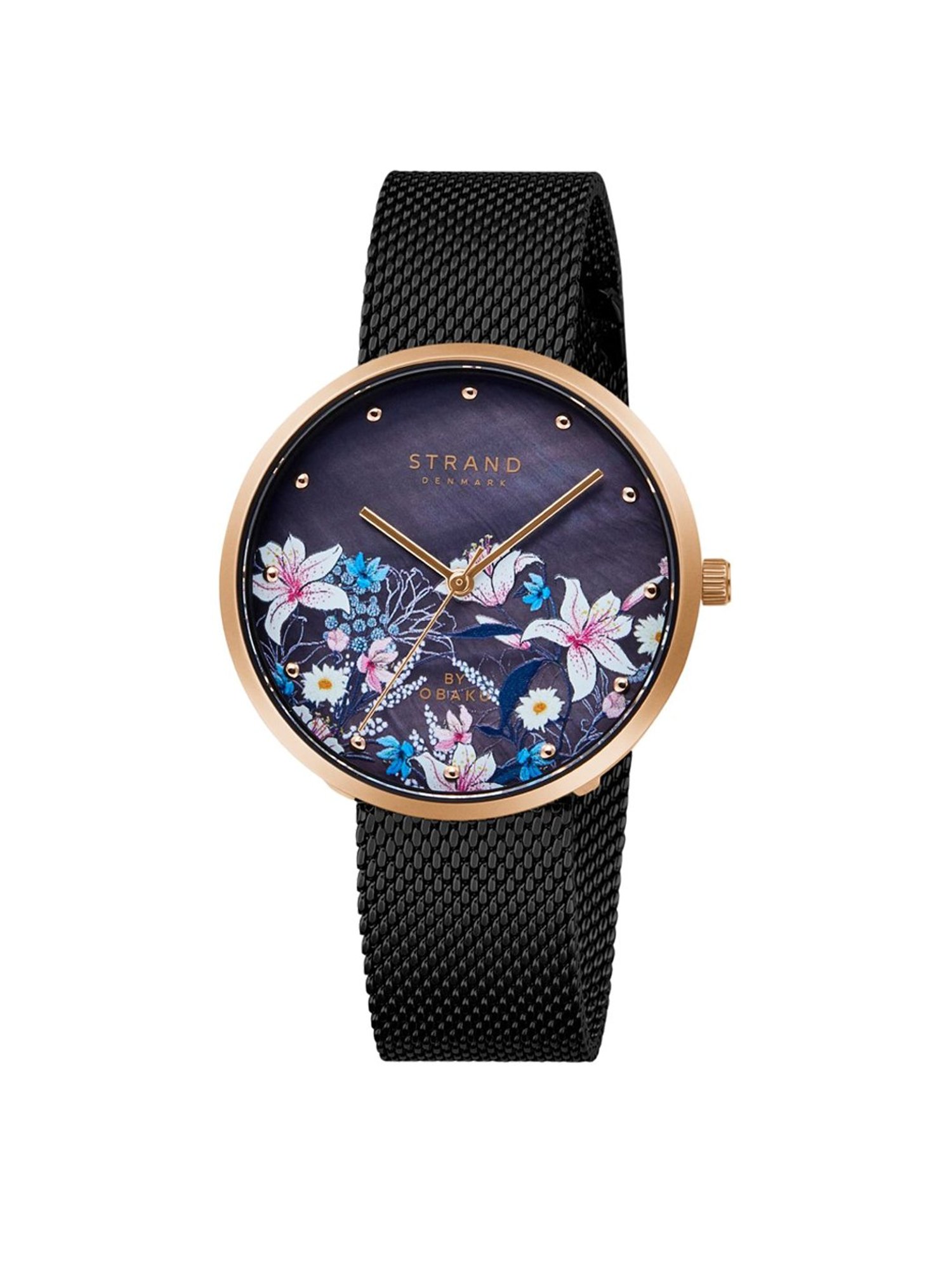 STRAND by Obaku S700LXVBMB-DF Flowerpower Analog Watch for Women